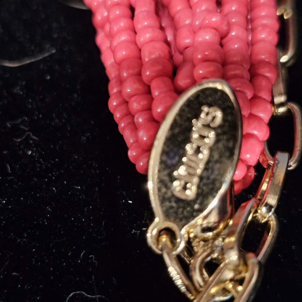 Chico's Pink and Gold Statement Necklace - Picture 3 of 6